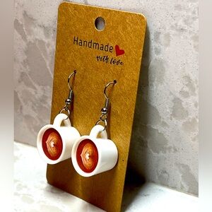 Handcrafted Latte Art Dangle Earrings 🤎☕️
